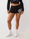 SHORTS DE FELPA DE LANILLA DE TIRO BAJO DESHILACHADOS