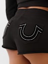 SHORTS DE FELPA DE LANILLA DE TIRO BAJO DESHILACHADOS