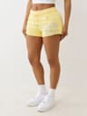 SHORTS DE FELPA DE LANILLA DE TIRO BAJO DESHILACHADOS