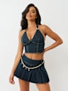 DENIM HALTER TOP