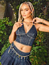 DENIM HALTER TOP