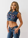 CROPPED SUPER T DENIM VEST