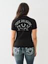 CRYSTAL LOGO V NECK TEE