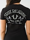 CRYSTAL LOGO V NECK TEE