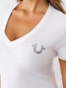 CRYSTAL LOGO V NECK TEE