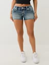 JOEY BIG T WINGED HORSESHOE FRAYED SHORT
