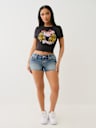 JOEY BIG T WINGED HORSESHOE FRAYED SHORT