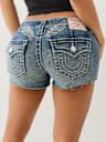 JOEY BIG T WINGED HORSESHOE FRAYED SHORT
