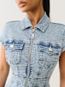 DENIM ZIP FRONT MINI DRESS