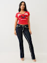 CRYSTAL HORSESHOE V NECK BABY TEE
