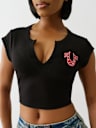 CRYSTAL LOGO NOTCH BABY TEE