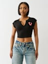 CRYSTAL LOGO NOTCH BABY TEE