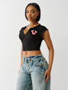 CRYSTAL LOGO NOTCH BABY TEE