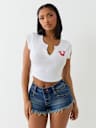 CRYSTAL LOGO NOTCH BABY TEE