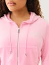 VELOUR CRYSTAL SHRUNKEN ZIP HOODIE