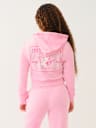 VELOUR CRYSTAL SHRUNKEN ZIP HOODIE