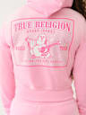 VELOUR CRYSTAL SHRUNKEN ZIP HOODIE