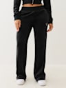 VELOUR CRYSTAL HORSESHOE STRAIGHT LEG PANT