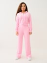VELOUR CRYSTAL HORSESHOE STRAIGHT LEG PANT