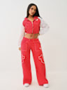 SHRUNKEN BIG T NYLON ZIP HOODIE