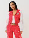 SHRUNKEN BIG T NYLON ZIP HOODIE
