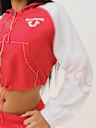SHRUNKEN BIG T NYLON ZIP HOODIE