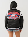 CHAQUETA TIPO BOMBER DE SATÉN ESTILO UNIVERSITARIO