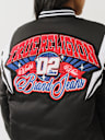 CHAQUETA TIPO BOMBER DE SATÉN ESTILO UNIVERSITARIO