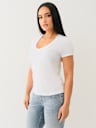 CRYSTAL OUTLINE V NECK TEE