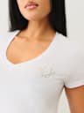 CRYSTAL OUTLINE V NECK TEE