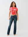 BECCA MID RISE BIG T BOOTCUT JEAN