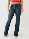 BECCA MID RISE BIG T BOOTCUT JEAN