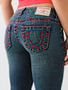 BECCA MID RISE BIG T BOOTCUT JEAN