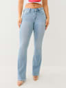 BECCA INDIGO TERRY MID RISE BOOTCUT JEAN