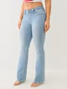 BECCA INDIGO TERRY MID RISE BOOTCUT JEAN