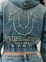 DENIM BIG T ZIP HOODIE
