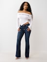 BECCA MID RISE BIG T BOOTCUT JEAN