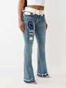 JOEY MID RISE RIP REPAIR BIG T FLARE JEAN