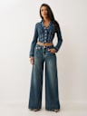SNATCHED DENIM LONG SLEEVE SHIRT