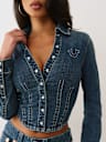 SNATCHED DENIM LONG SLEEVE SHIRT