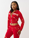 SHRUNKEN BIG T ZIP HOODIE