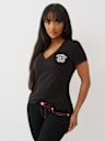 CRYSTAL SPORTY V NECK TEE