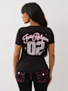 CRYSTAL SPORTY V NECK TEE