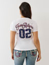 CRYSTAL SPORTY V NECK TEE