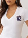 CRYSTAL SPORTY V NECK TEE