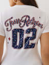 CRYSTAL SPORTY V NECK TEE