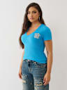 CRYSTAL SPORTY V NECK TEE
