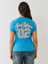 CRYSTAL SPORTY V NECK TEE