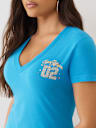 CRYSTAL SPORTY V NECK TEE