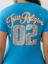 CRYSTAL SPORTY V NECK TEE